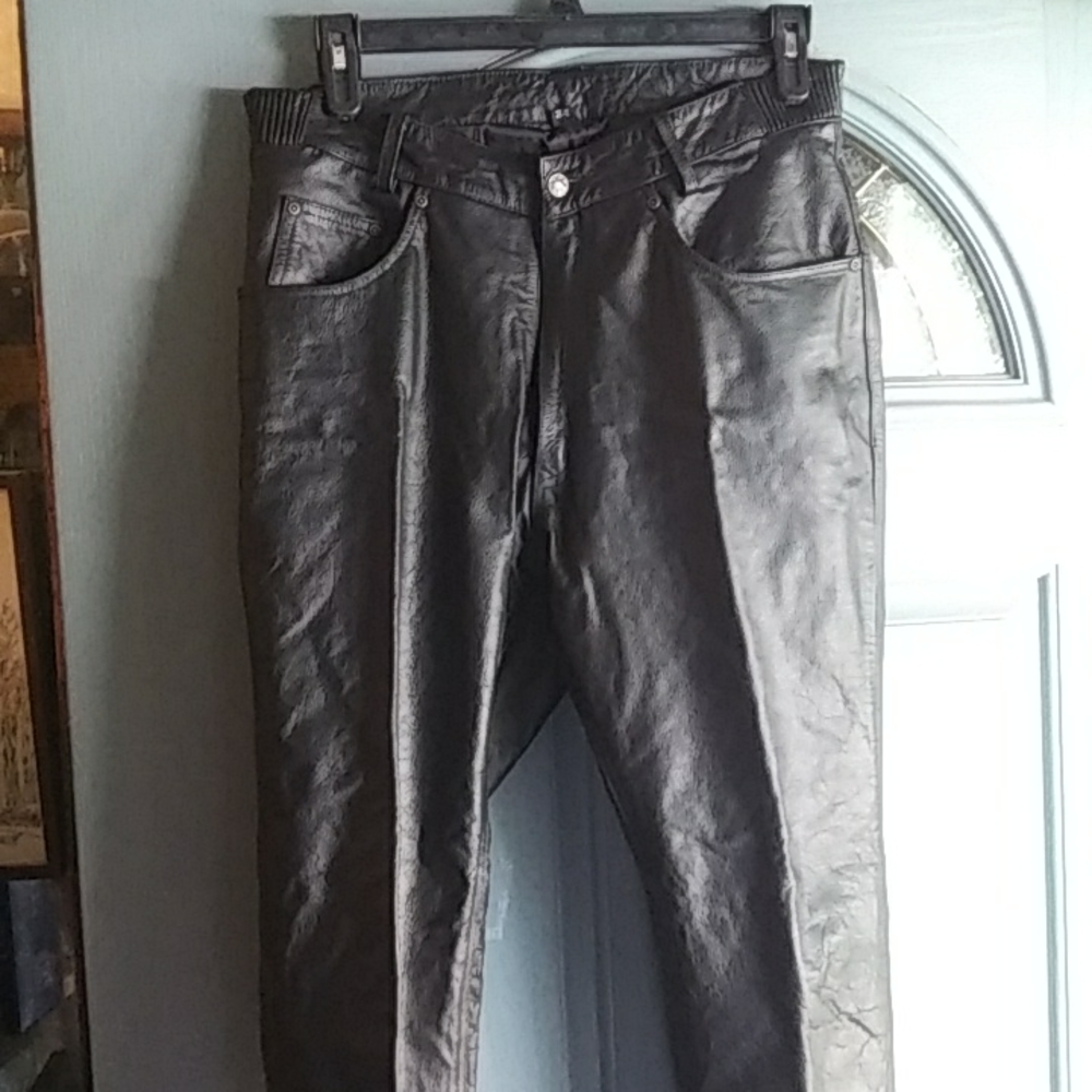 Men's Black Leather Pants